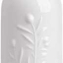 Sweejar Large Olive Oil Dispenser Bottle, 24 Oz Ceramic, Modern Relief Design, Dishwasher Safe, White