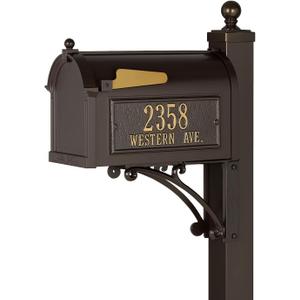 Whitehall Products Deluxe Mailbox Package, Aluminum, French Bronze - Includes Side plaques (Order Form Will be with delivery)