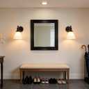 PERMO Industrial Vintage Slope Pole Wall Mount Single Sconce with Funnel Flared Milk White Glass Shade Wall Sconce Light Lamp Fixture Matte Black