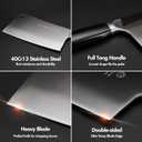 SHI BA ZI ZUO Meat Cleaver Set, 2 Pieces Professional Butcher Knife and Chef Knife Bone Chopper Perfect for Restaurants and Home Kitchen Use