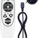 Replacement Remote Controller for 5 Pin Female Plug DN-34A Recliner Chair, 9 Button Control with Heat, Vibration & Up/Down Functions (White)