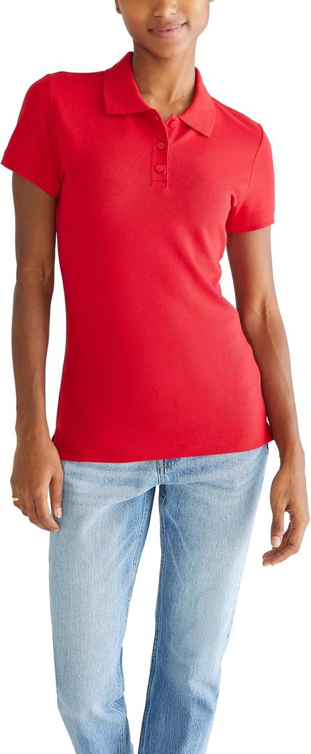 AEROPOSTALE Women's Aero Uniform Polo Short Sleeve (Red, XXL)