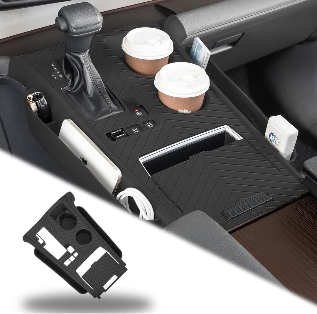 Silicone pad for Central Control for 2026 2025 2024 2023 2022 2021 Toyota Sienna Storage Box Accessories Silicone Protective Cover for Interior Decoration of Gear Shift (Black)