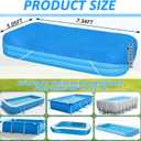 7 5 FT Rectangular Pool Cover,Inflatable Swimming Pool Cover Fits Under 88"x60" Above Ground Pools,Rectangle Above Ground Swimming Pool Cover with Adjustable Drawstring