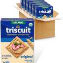 Triscuit Organic Original Whole Grain Wheat Crackers, Organic Crackers, Vegan Snacks, Bulk Lunch Snacks, 6 - 7 oz Boxes, BB 04-13-26