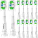 Replacement Heads Compatible with Phillips Sonicare Electric Toothbrush, Toothbrush Replacement Brush Head Fits for Philips Sonicare Protective Expert Daily 4100 1100 5100 6100, 12 Pack, White