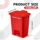 2pcs 5 Gallon Red Step on Trash Can Hands-Free Waste Bin with Odor Control Lid Touchless Sanitary Use Garbage Can for Lab Dental Home Clinic Office