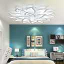 Panghuhu88 Modern Ceiling Lamp,Dimmable Led Ceiling Lights Metal Acrylic Lighting Fixtures with Romote Control for Bedrooms, Living Rooms, Kitchen Rooms (18 Head) (White)