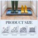 Sieral 34" x 14" x 2" Scalloped Large Metal Boot Tray, Heavy Duty Waterproof Iron Shoe Mat for Entryway Indoor/Outdoor, Multipurpose Shoe Tray for Boots, Plants, Front Door