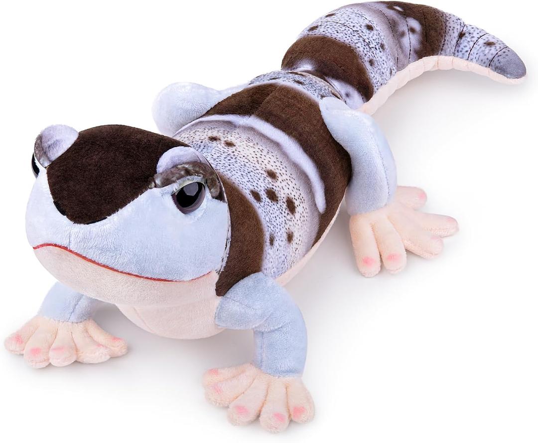 Taupe Leopard Gecko Plush - Lifelike 17inch Geckos Lizard Stuffed Animal, Simulation Geckos Plushie Animals Toys Model Dolls Gifts for Kids