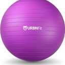 URBNFit Exercise & Pilates Yoga Ball - Multiple Sizes for Fitness, Pregnancy, Stability, Balance, Core Workout - Anti-Burst Swiss Balance Ball w/Quick Pump - Office, Home, Gym (S (16" - 18") 45cm, Purple)