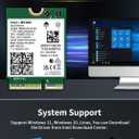 WiFi 7 Wireless Card Intel BE200 NGW, Bluetooth 5.4, 5800Mbps M.2/NGFF Network Support Windows 10/11 (64bit), Linux, Not Support AMD, Only Supports Intel 12th Generation and Above CPUs.