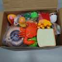 LovesTown 59PCS Play Kitchen Accessories with Basket, Pink Pretend Play Food Set for Kids with Pots Pans Tableware Kitchen Cooking Toys for Toddler Gifts for Boys Girls