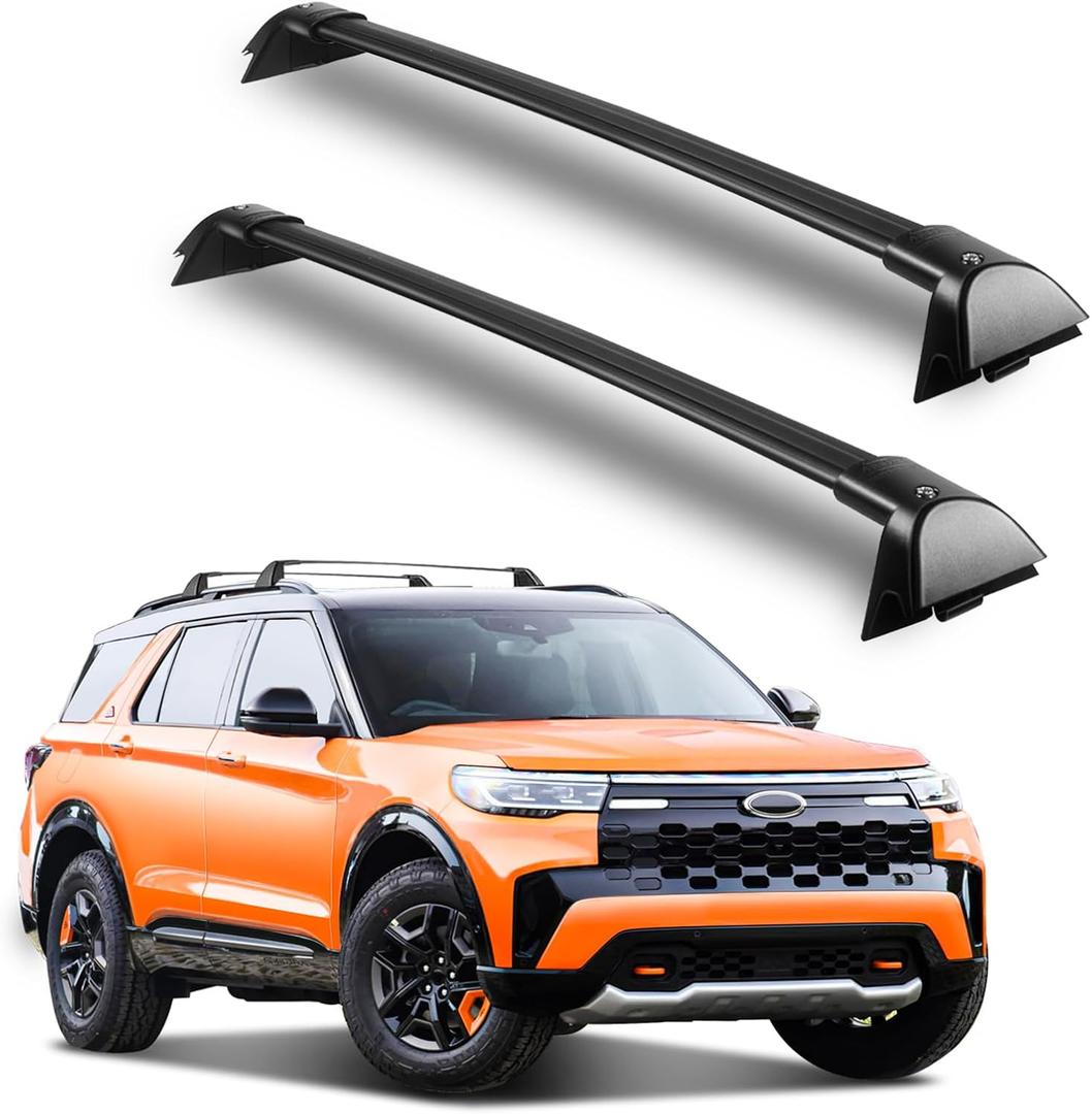 Roof Rack Cross Bars Compatible with Ford Explorer 20202026, Heavy Duty All Aluminum Crossbars, 330 lbs Capacity, Adjustable Roof Rails for Kayak, Bike, Cargo Carrier & Luggage