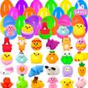 24 Pack Easter Eggs Filled Mochi Squishies, Easter Egg Fillers Stress Relief Toys for Kids Boys Girls Easter Hunt Filling Treats Basket Stuffers Party Favors