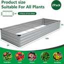 Vengarus 10x3x1FT (2 Pack) Galvanized Raised Garden Bed Kit, Outdoor Metal Planter Box for Vegetables, Rectangular Steel Container, Easy Assembly (Sliver)