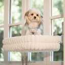 CHEERPALS Cat Window Perch for Indoor Cats Hammock for Window with Reversible Cushion, Foldable Cat Window Bed for Cats and Kittens(White,Medium)
