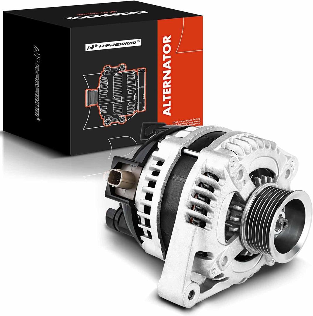 A-Premium Alternator Compatible with Honda & Acura Vehicles - Accord 2008-2012 L4 2.4L, TSX 2009-2014 L4 2.4L - 12V 130Amp CW 7-Groove Pulley, Replace# 104210-5890, 31100-R40-A01, 06311-R50-505RM