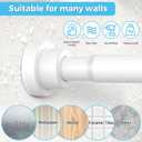 Tension Curtain Rod 30 To 63 Inch White Tension Rods Adjustable Spring Loaded Curtain Rods 7/8" Curtains Rods No Drilling Tension Rods For Windows Bedroom Closet Doorway Door