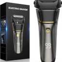 Electric Razor for Men Face, Electric Shavers for Men, Cordless Rechargeable Waterproof Foil Shaver with LED Display for Beard TrimmingBlack
