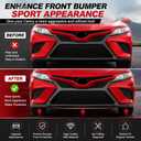 3Pcs Front Bumper Lower Grille Trim For 2018-2020 Toyota Camry SE XSE 18 19 20 Camry Front Lower Bumper Guard Middle & Left & Right Side 5312206040 (Matte Black)