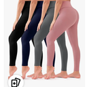 4 Pack Leggings for Women - High Waisted Full Length Buttery Soft Yoga Pants for Workout Athletic Daily L/XL