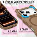 3 in 1 Magnetic for iPhone 17 Pro Case for Women Girls,1X Screen Protector+1X Camera Lens Protector,Compatible with MagSafe,Translucent Matte,Cute Cat-Ear Wavy Phone Case,6.3",Brown