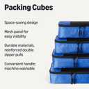 Amazon Essentials 4-Piece Packing Cubes Travel Accessories Set, Luggage Organizer with Double Zipper, Mesh Top, 100% Polyester, Small/Medium/Large/Slim, Blue (Previously Amazon Basics)