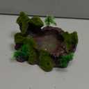 QIRMIZI Reptile Decor, Plastic Reptile Platform with Artificial Plants - Basking Habitat Decor for Lizard, Turtle, Frog, Snake