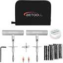 Tire Repair Kit, 24 Pcs Professional Heavy Duty Universal Emergency Flat Tire Repair Kit to Fix Punctures, for car Motorcycle, Truck, Golf Cart, ATV, Tractor, ARB, RV, SUV, Trailer etc.(Black)