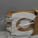 Mayfair Linden Slow Close Toilet Seat, Non Slip Heavy Duty Wood, Easy Install, Elongated, White
