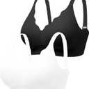 Wireless Jelly Bras for Women No Underwire with Support - S-2XL Seamless Bralettes Everyday Comfort Tshirt Padded Bra (L)
