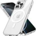 JETech Magnetic Case for iPhone 16 Pro 6.3-Inch Compatible with MagSafe, Shockproof Phone Bumper Cover, Anti-Scratch Clear Back (Clear)