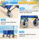 9" Balloon Rear Wheel & Fork Replacement for Catart Beach Wagon – All-Terrain PVC Material Tire, Shock Absorbing, Easy Installation