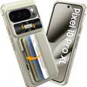 for Google Pixel 10 Pro XL Case with Card Holder & RFID Blocking & Sliding Camera Cover & Kickstand Non-Slip Full-Body Shockproof Wallet Phone Case for Pixel 10 Pro XL (Titanium Gold)