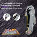 Folding Lock Back Utility Knives, Heavy Duty Folding Box Cutter, Pocket Carpet Cutter Knife Handmade With Clip (Black)