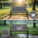 Porch Swing Cushions with Backrest Thicken 5" Outdoor Swing Cushions Waterproof Swing Bench Cushions for Outdoor Furniture Patio Backyard Lawn 2-3 Seater Replacement Cushions (Gray)