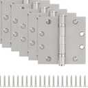 Door Hinges Hardware Hinge 4.5 Inch Square Interior Hinges for Doors Ball Bearing Door Hinge 4-1/2 x 4-1/2 Full Mortise 5 Pack Silver Exterior Door Hinges Bifold Residential Office Hinges 4 ½"x 4 ½"