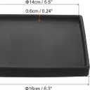 PATIKIL Plant Pot Saucers 6.3 Inch, Ceramic Square Flower Drip Tray for Indoor Outdoor, Black