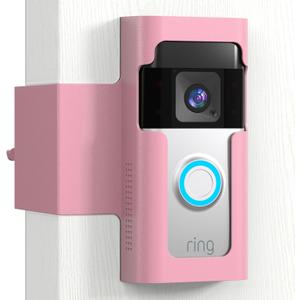 Ring Doorbell Mount - Pink, All Metal Anti Theft Doorbell Holder for Ring & Blink, No Drill Required