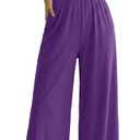 Women Tube Top Jumpsuits Summer Casual Strapless Wide Leg Jumpsuit (Purple)