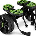 Ulticor Kayak Cart, Puncture-Free Wheels Assembles and Disassembles Within Seconds  Easy to Store  No Tools Required  All-Terrain Durable Kayak and Canoe Cart with Adjustable Straps (Green - Black)