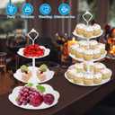 Coitak 3 Tier Cupcake Stand, Plastic Tiered Serving Stand, Dessert Tower Tray for Tea Party, Baby Shower and Wedding (Pure White) (Plastic)