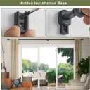 1 1/8 Inch Diameter Curtain Rods 72 to 144 Inches(6-12ft), Telescoping Heavy Duty Large Drapery Rod with Adjustable Aluminum Alloy Bracket, Solid End Caps for Windows Patio Decoration, Matte Black