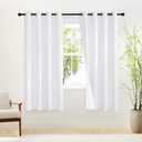 NICETOWN White Black Out Curtains 72 inch Long, Grommet Full Blackout Thermal Insualted Window Treatments for Bedroom, 2 Panels, W52 x L72