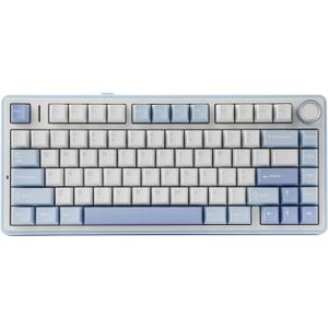 EPOMAKER x Aula F75 Gasket Mechanical Keyboard, 75% Wireless Hot Swappable Gaming Keyboard with Five-Layer Padding&Knob, Bluetooth/2.4GHz/USB-C, RGB (Sea Salt Blue, LEOBOG Reaper Switch)