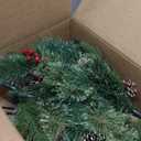 2 Pack Outdoor Christmas Tree Urn Fillers with 40 Warm & Colorful Change Lights, 8 Modes Timer, Pinecones Red Berries Decorations, Battery Operated for Holiday Planters Yard Porch Pathway Xmas Decor