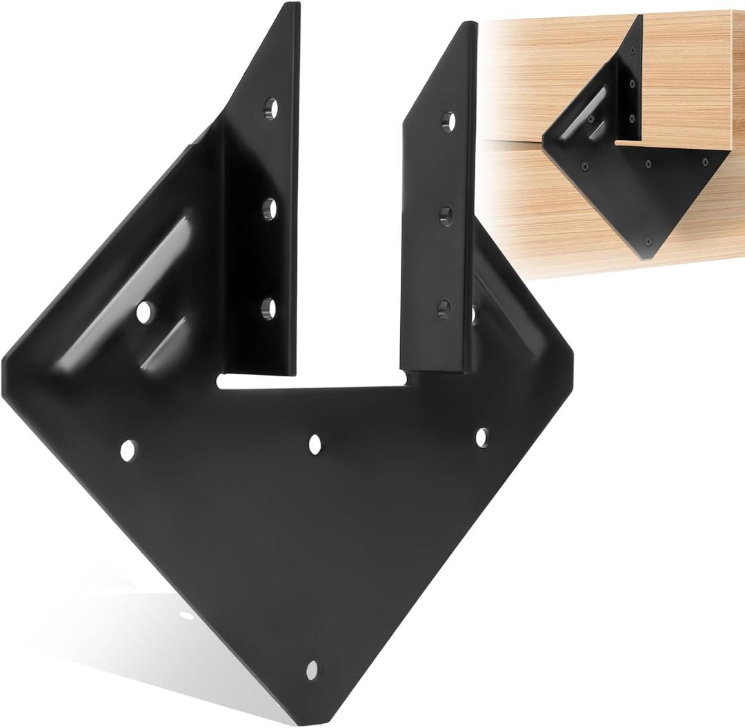 20 Pcs Hurricane Tie for Rafters, 13 Gauge (Thick 2.2mm) Hurricane Straps, Rafter Tie Brackets Fit 2x4, 2x6 Truss to Rafter Connector, Heavy Duty Hurricane Clips for Roofing Trusses, Black