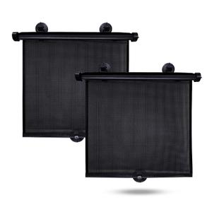 EcoNour Car Side Window Sun Shade (2 Pack) | Retractable Roller Sunshade for Kids | Baby Car Window Shades for UV and Sun Glare Protection | Baby Travel Accessories (15"x17") (Medium)