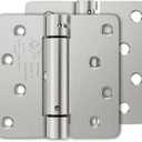 2 Pack Self Closing Door Hinges, 4 Inch Spring Loaded Hinges for Doors, Adjustable Tension for Garage, Front Door, Back Door, for Left and Right Hand Door, 1/4'' Radius Corners, UL Listed